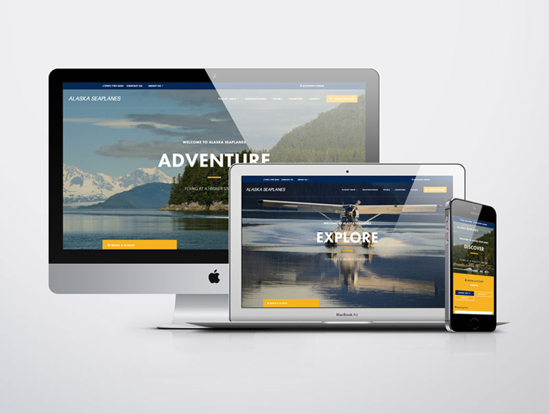 Takeflite designs new Alaska Seaplanes website with integrated and secure Internet Booking Engine